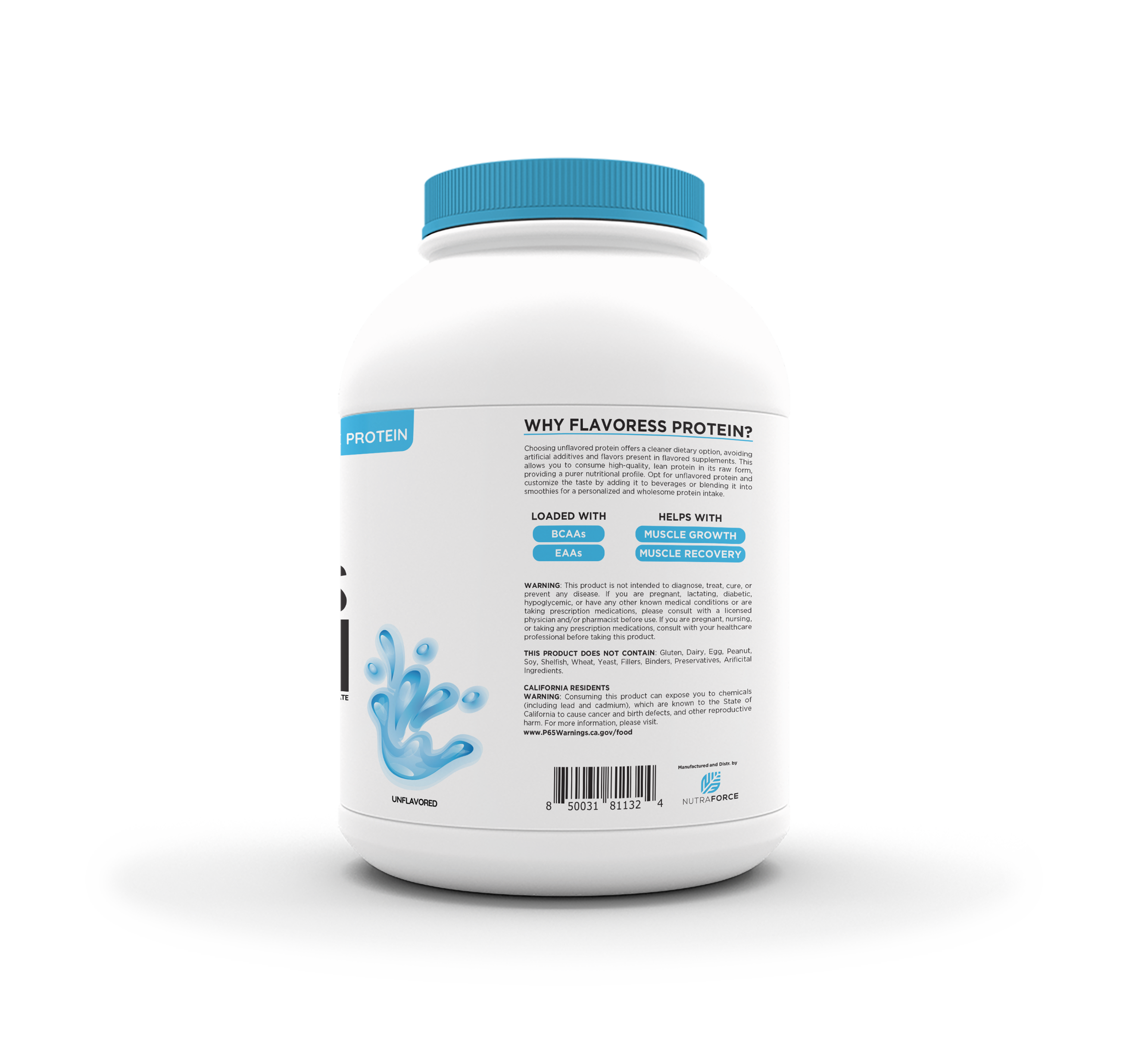 NUTRAFORCE FLAVORLESS ISOLATE PROTEINS 2LBS UNFLAVORED