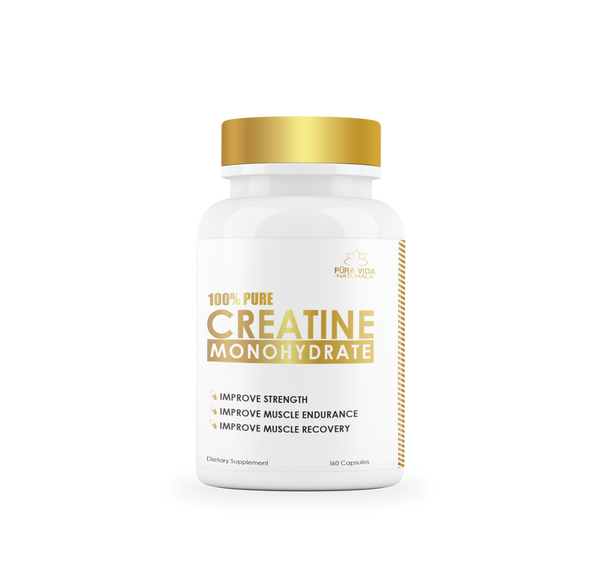 PuraVida Micronized Creatine Monohydrate Capsules – 160 Count for Strength, Muscle Growth & Recovery