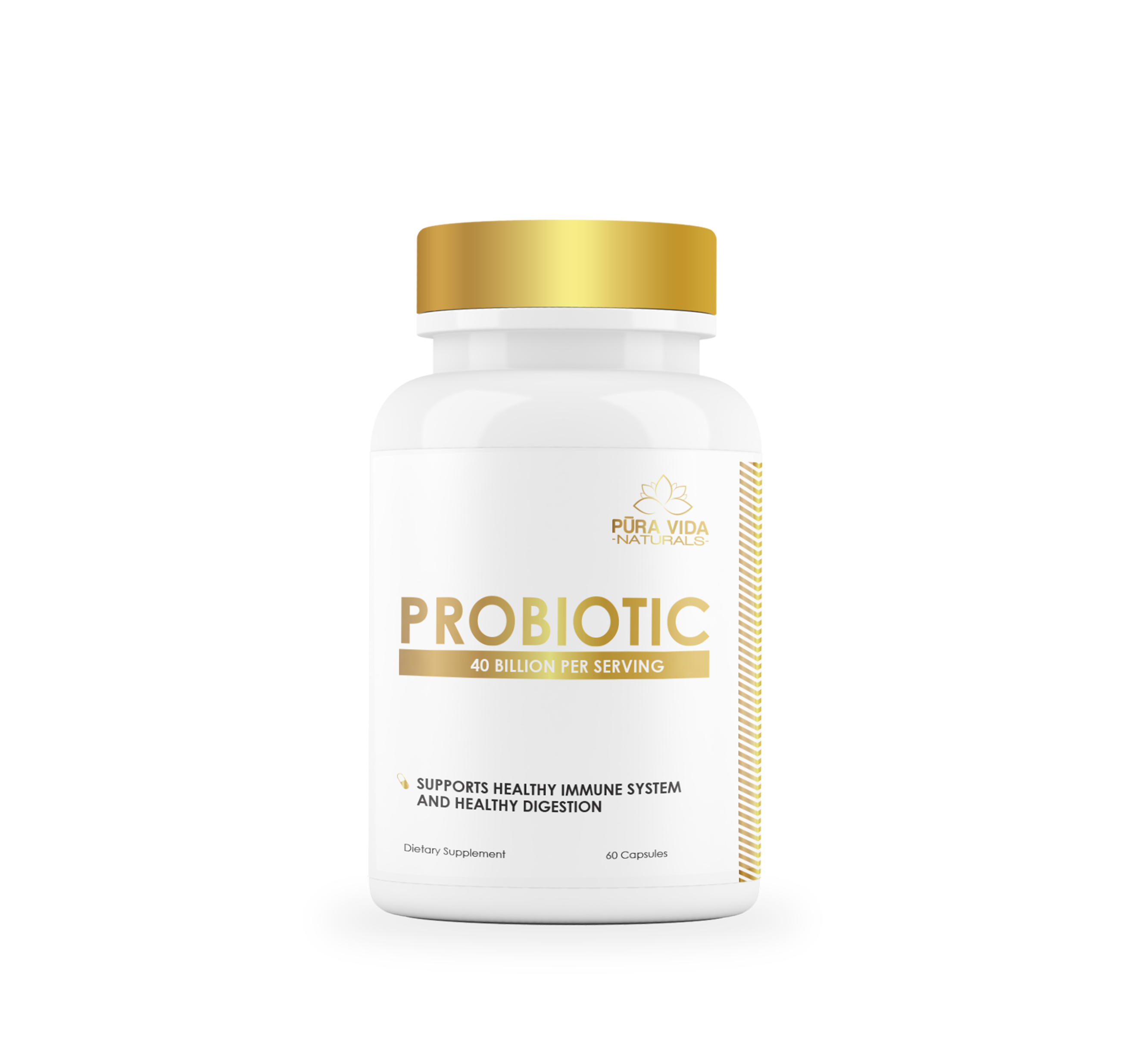 Pura Vida Naturals Probiotic Capsules – 40 Billion CFU for Digestive Health, Immune Support & Inflammation Reduction